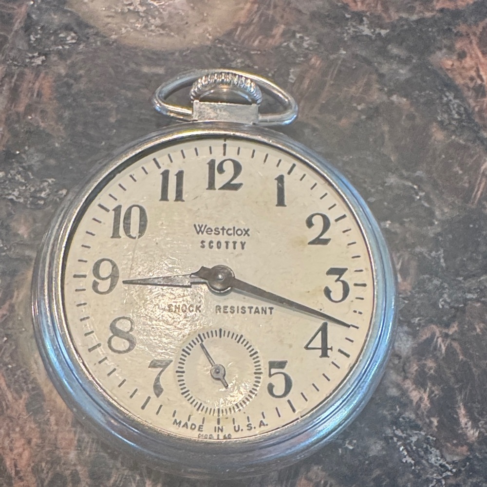 Westclox Scotty Vintage pocket Watch - Silver